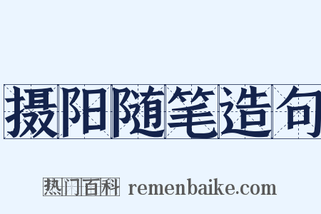 摄阳随笔造句是什么意思的图片